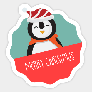 Merry Christmas Cute Penguin Sticker